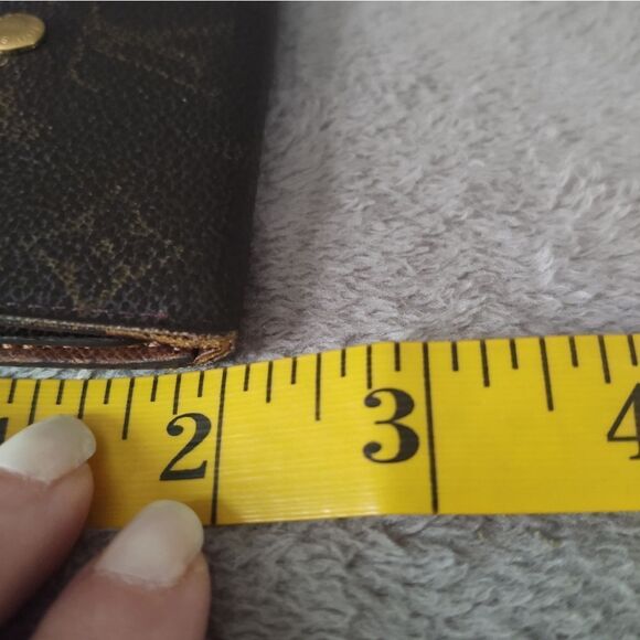 LV Louis Vuitton Brown Pebble Leather Signature Print Key Holder Wallet need TLC - Picture 9 of 9